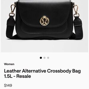 lululemon athletica Black Crossbody Bag with Gold Accent
